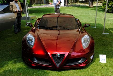 Alfa Romeo 4C Cherry Red Metallic Concorso d’Elegance Villa d’Este 2012 front high | Revival ...