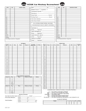 hockey score sheet pdf Forms and Templates - Fillable & Printable ...