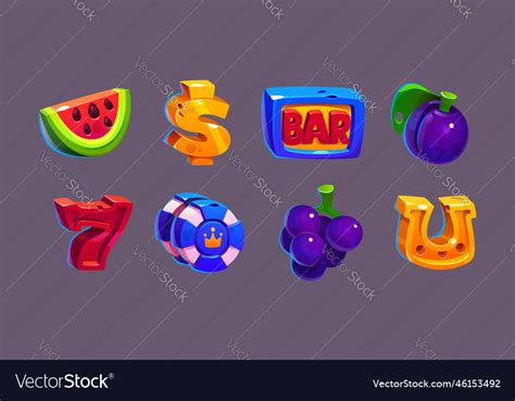 Icons for casino game gambling slot machine Vector Image