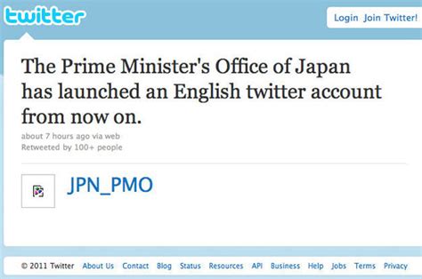 Japan's Prime Minister Starts English Twitter Account For Disaster ...