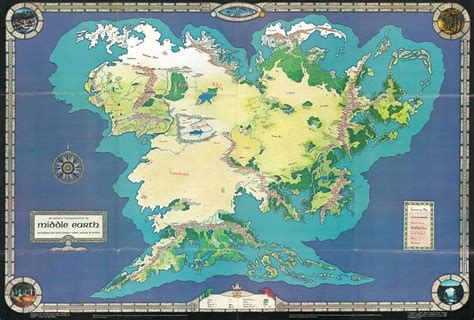 1982 Fenlon Map of J. R. R. Tolkien's Middle Earth (Endor Continent) | Middle earth, Middle ...