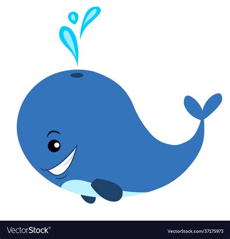 Cartoon blue whale Royalty Free Vector Image - VectorStock