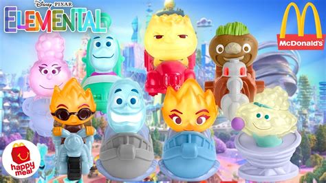 Disney Pixar Elemental Movie McDonalds Happy Meal Toys June 2023 - YouTube