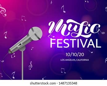 Music Festival Brush Lettering Vector Illustration Stock Vector (Royalty Free) 1487135348 ...