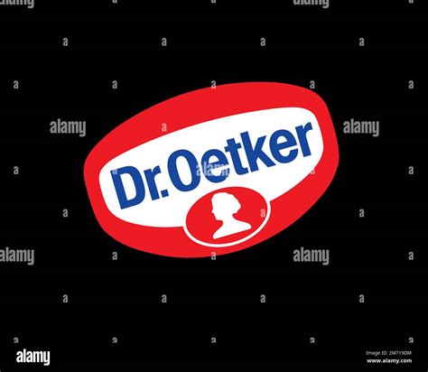 Dr. Oetker, rotated logo, black background Stock Photo - Alamy