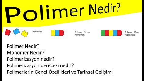 Polimer Nedir?, Monomer nedir?, polimerizasyon derecesi nedir?, Polimerlerin özellikleri (Ders 1 ...