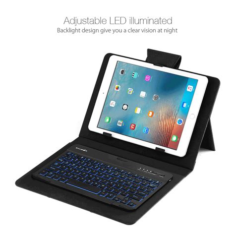 BlitzWolf® 3 Colors LED Backlight Bluetooth Keyboard PU Leather Case For 7-10 Inch Tablets iPad ...