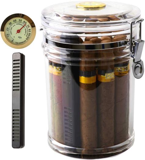 XIFEI Acrylic Humidor Jar with Humidifier and Hygrometer,humidor | eBay