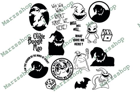 16 Piece SVG and PNG Bundle Oogie Boogie Inspired, Halloween SVG, Christmas - Etsy