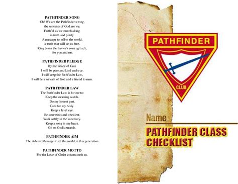 (PDF) PATHFINDER CLASS CHECKLIST