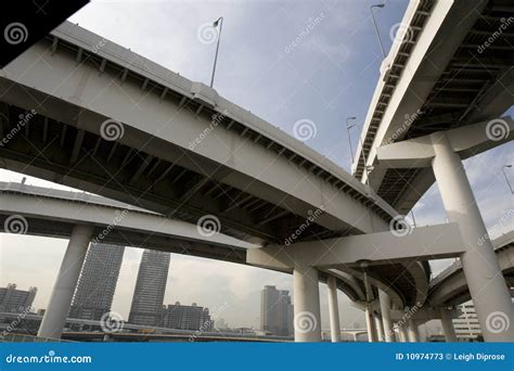 Highway bridges in city stock image. Image of cityscape - 10974773