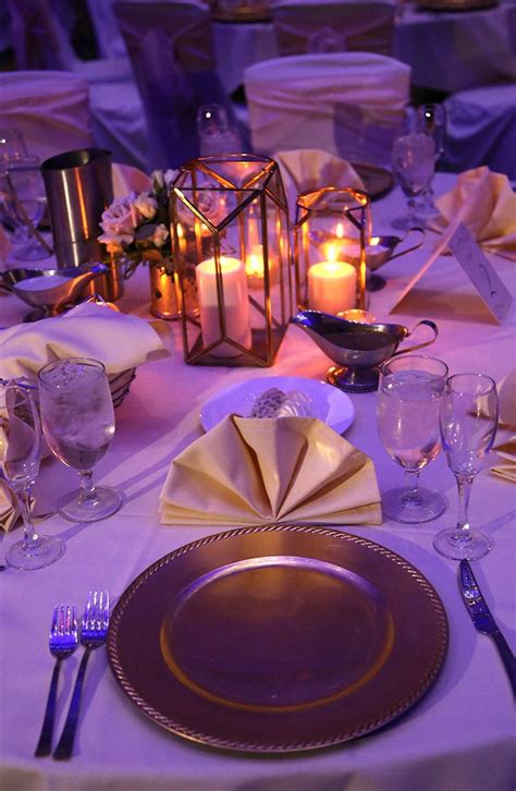 Example of a formal wedding place setting at the Iowa Events Center in Des Moines, Iowa. . Photo ...