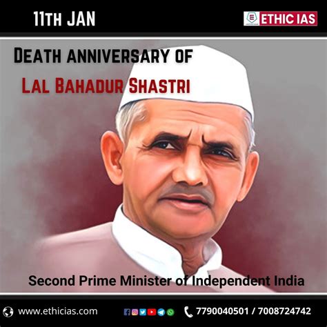 Death anniversary of Lal Bahadur Shastri - ETHIC