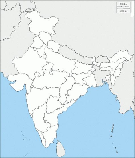 Blank Map of India | Outline Map of India | WhatsAnswer | India map ...