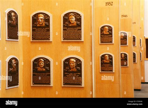 Plaques, National Baseball Hall of Fame, Cooperstown, NY Stock Photo ...