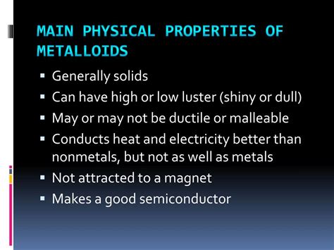 PPT - Physical Properties of Metals, Nonmetals, and Metalloids ...