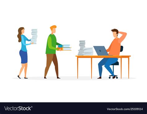 Busy office worker cartoon Royalty Free Vector Image