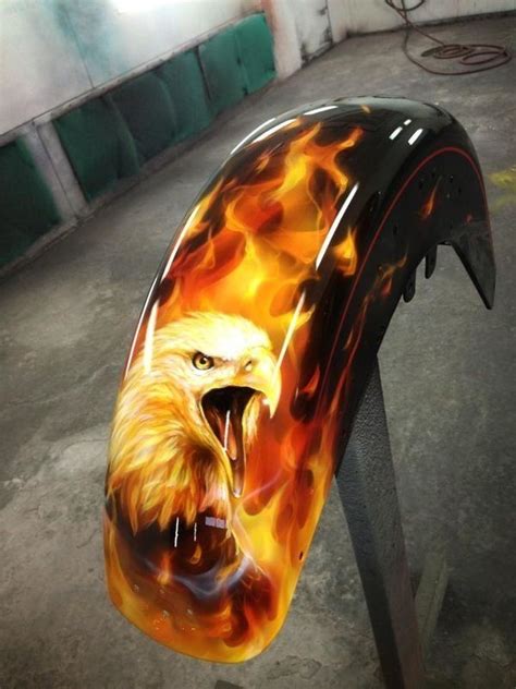 Flames and eagle - Kustom Airbrush | Custom paint motorcycle ...