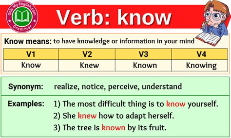 Know Verb Forms - Past Tense, Past Participle & V1V2V3