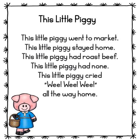 Pocket Chart Poem This Little Piggy Nursery Rhyme | Made By Teachers