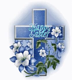 Religious Happy Easter Blue Cross GIF | GIFDB.com