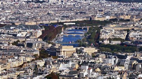 Aerial Shot of Siene River and Its Bridges in Metropolis. French ...