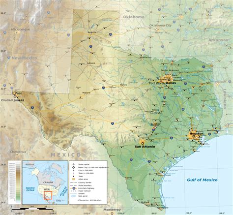 3D Topographic Map Of Texas - Free Printable Maps