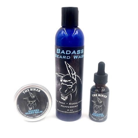 Badass Beard Care Kit | Beard Wash, Oil & Balm | Premium Ingredients | Badass beard care, Beard ...