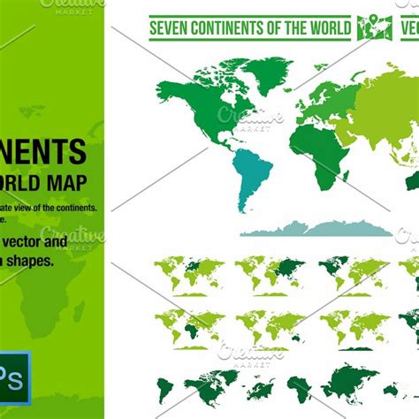 Continents vector world map Instagram Templates, Map Vector, Continents ...