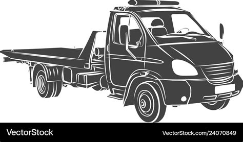 Sketch large tow truck Royalty Free Vector Image