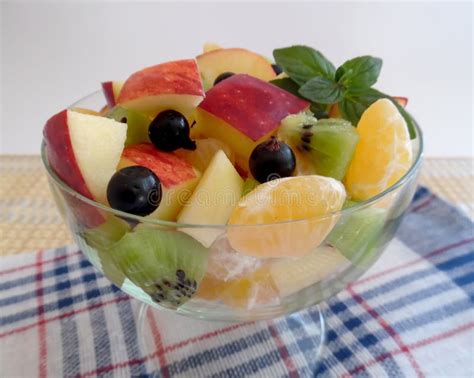 Fruit Salad on White Background Stock Photo - Image of food, lunch ...