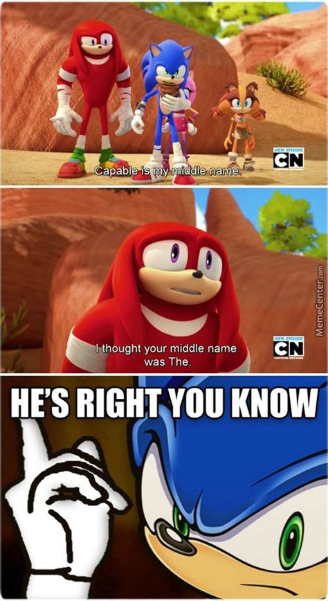 Knuckles being literal. (Y he be so dumb in Sonic Boom) | Sonic funny ...