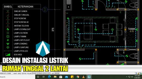 DESAIN INSTALASI LISTRIK RUMAH 2 LANTAI (PENERANGAN) DI AUTOCAD || PART 2 - YouTube