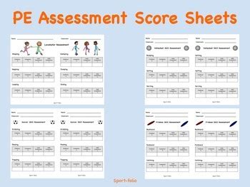 PE Assessment Score Sheets by Sport-folio | Teachers Pay Teachers