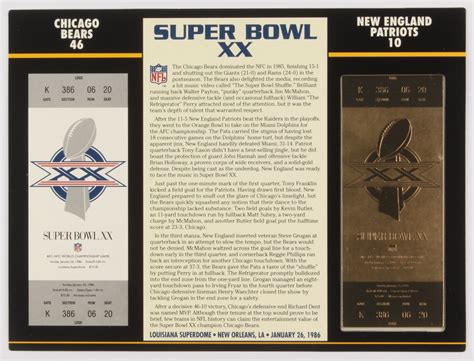 Super Bowl XX Commemorative Score Card with 23kt Gold Ticket | Pristine Auction