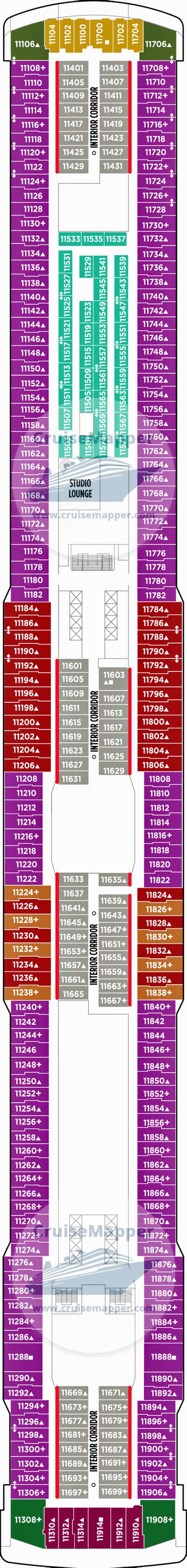 Norwegian Breakaway deck 11 plan | CruiseMapper