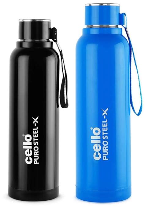 Buy Cello Puro Steel-X Benz Stainless Steel Inner Insulated Bottle, 900 Ml (Black) & Cello Puro ...