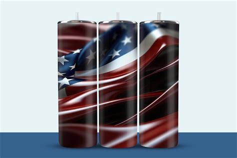 3D American Waving Flag Tumbler Wrap Graphic by KDP World · Creative Fabrica