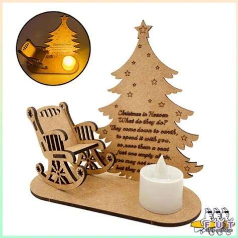 CHRISTMAS IN HEAVEN Rocking Chair Christmas Tree Poem Memorial Gift Decor Craft £9.59 - PicClick UK