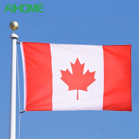 . New 90x150cm Canadian Flag Canada National Country Hanging Flag Banner Polyester History ...