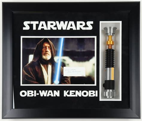 Alec Guinness Signed "Star Wars" Custom Framed Cut Display with Lightsaber Inscribed "Good ...