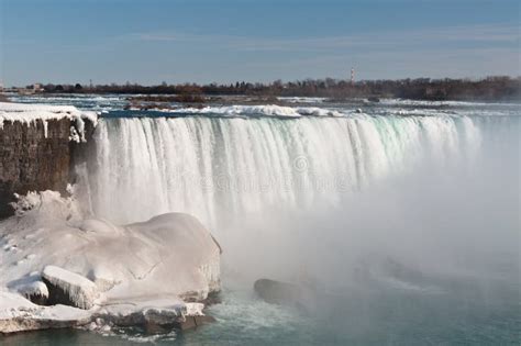 Niagara Falls (Horseshoe) in Winter Stock Image - Image of tourist ...