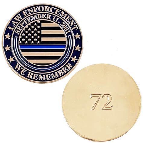 9/11 Memorial Challenge Coins - Thin Blue Line USA