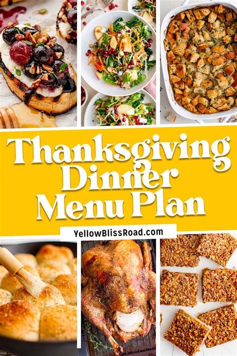 Traditional Thanksgiving Dinner Menu List