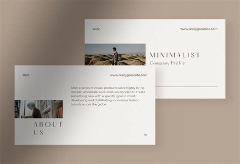 Beige Minimalist Company Profile Presentation Canva on Yellow Images Creative Store