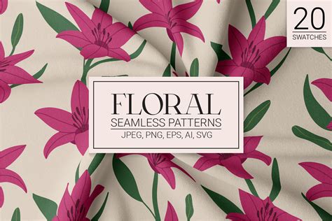 Floral Seamless Patterns | Photoshop Graphics ~ Creative Market