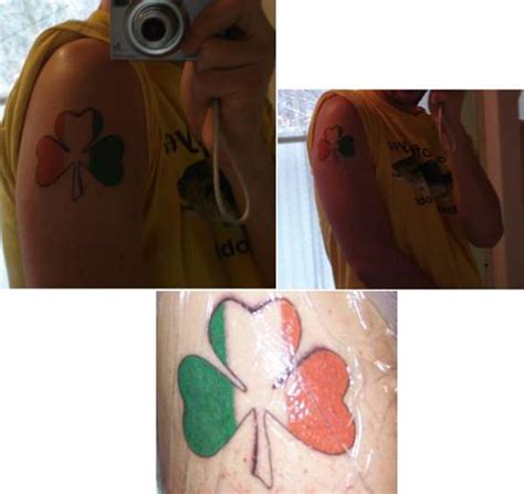 Irish flag shamrock tattoo