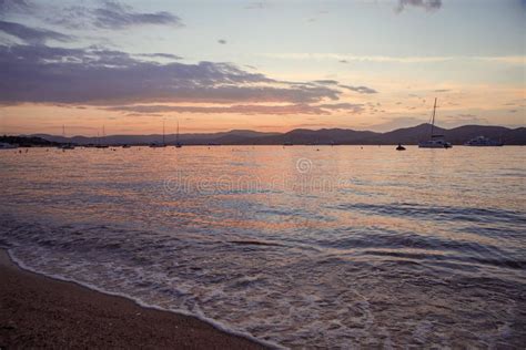 Saint Tropez Beach at Sunset French Riviera Stock Photo - Image of vacation, riviera: 73596780