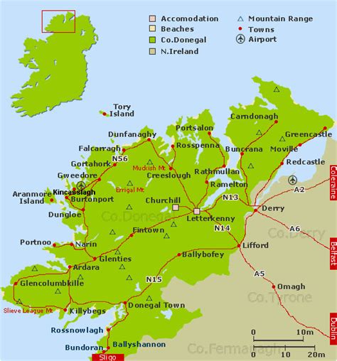 Map Of Donegal County Ireland | secretmuseum