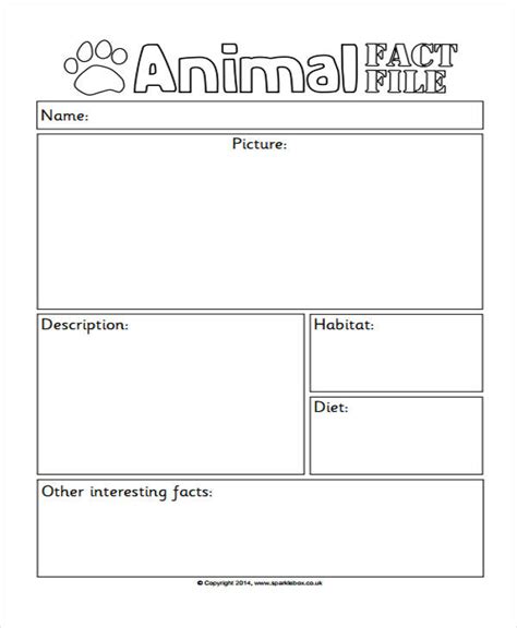 Printable Animal Fact File Template - Printable Templates